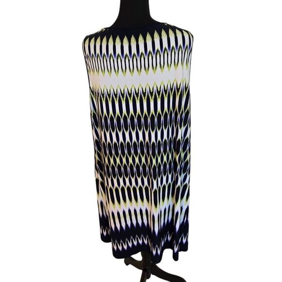 London Times Womens Plus Size Geometric Sleeveless Sheath Dress Size 16W - Picture 3 of 11